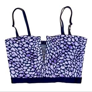 Victoria’s Secret • Satin Mesh Plunge Bustier • Black/Purple • Size S